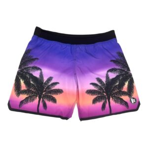 Shorts OCSD com Cós em Neoprene - Estamapado Coqueiral Roxo