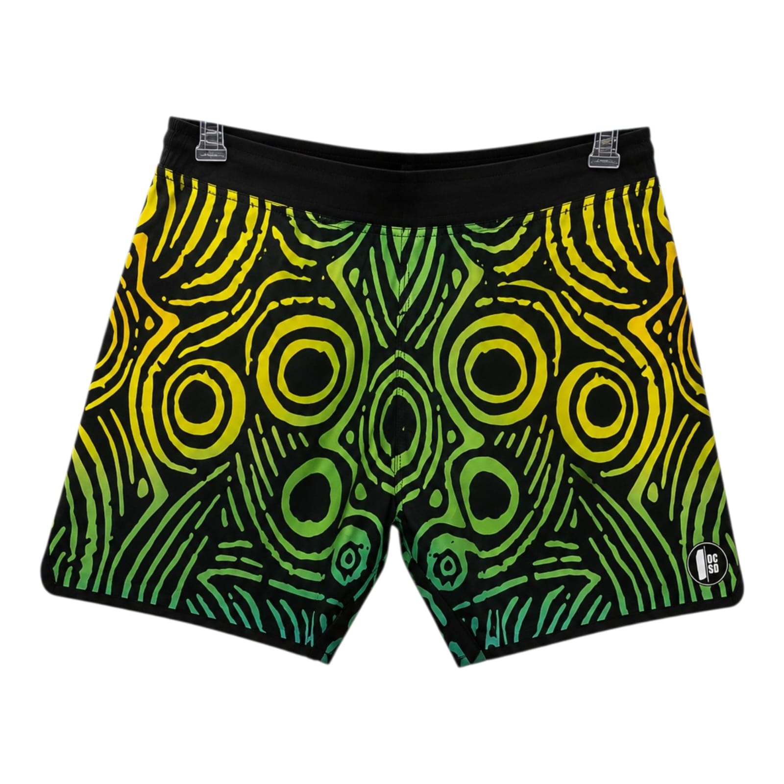 Shorts OCSD com Cós em Neoprene – Estampado Verde/Preto/Amarelo